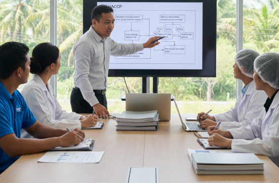 HACCP consultant working with food factory team in Malaysia